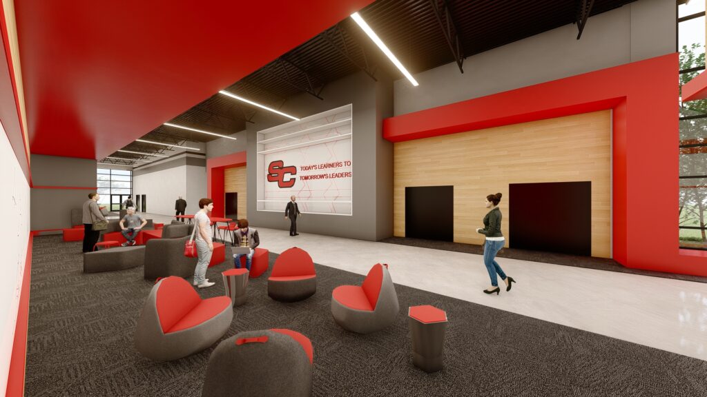 Interior architectural rendering Sioux Central Community School District Addition