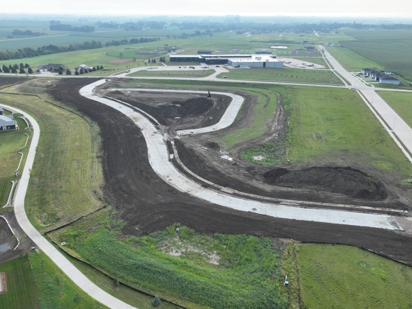 Residential land development construction in Orange City, Iowa